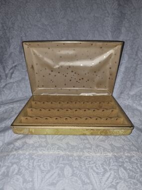 Mele.Vintage Gold Tone Jewelry Display Box